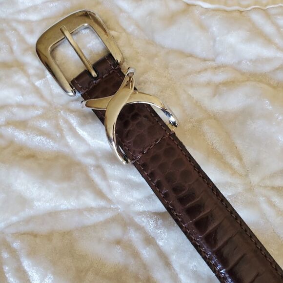 Women's Genuine Leather Belt Size Large Brown - Picture 2 of 8